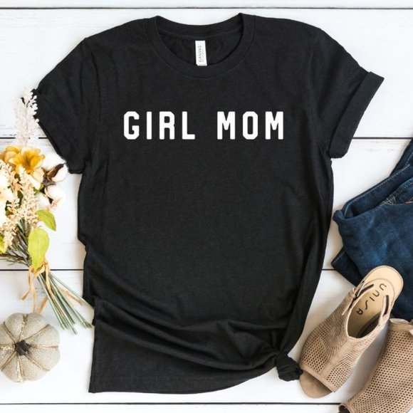 Womens Girl Mom Lightweight Crewneck T shirt - Picture 1 of 4